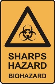 SHARPS HAZARD BIOHAZARD WITH PICTO