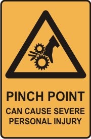 PINCH POINT CAN CAUSE SEVERE PERSONAL INJURY WITH PICTO