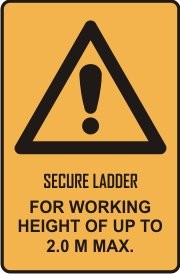 SECURE LADDER FOR WORKING HEIGHT OF UP TO 2M MAX WITH PICTO