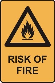 RISK OF FIRE WITH PICTO