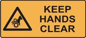 KEEP HANDS CLEAR WITH PICTO