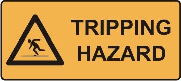 TRIPPING HAZARD WITH PICTO