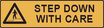 STEP DOWN WITH CARE WITH PICTO 150 X 550