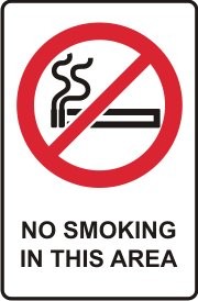 NO SMOKING IN THIS AREA WITH PICTO