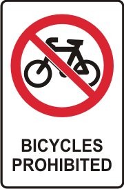 BICYCLES PROHIBITED WITH PICTO