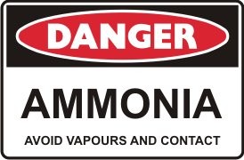 AMMONIA AVOID VAPOURS & CONTACT