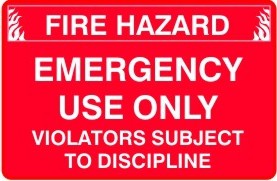 EMERGENCY USE ONLY VIOLATORS SUBJECT TO DISCIPLINE