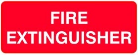 FIRE EXTINGUISHER ADHESIVE LABEL 100 X 250