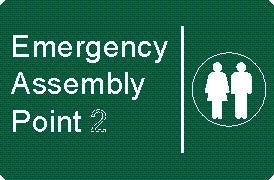 EMERGENCY ASSEMBLY POINT (AS REQUESTED) WITH PICTO