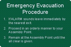 EMERGENCY EVACUATION PROCEDURE STEPS