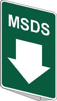 MSDS WITH DOWN ARROW PICTO WALL MOUNT 225 X 300