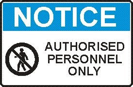 AUTHORISED PERSONNEL ONLY WITH PICTO
