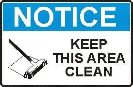 KEEP THIS AREA CLEAN WITH PICTO