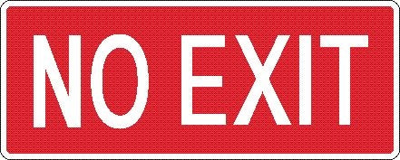 NO EXIT POLYPROPYLENE 450 X 180
