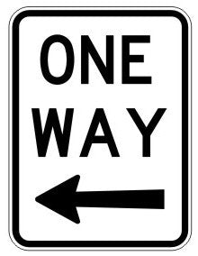 ONE WAY WITH LEFT ARROW PICTO
