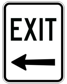 EXIT WITH LEFT ARROW 600 X 450