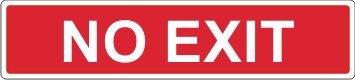 NO EXIT ADHESIVE LABEL 100 X 225
