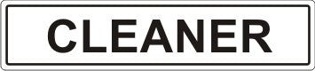 CLEANER ADHESIVE LABEL