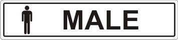 MALE WITH PICTO ADHESIVE LABEL RESTROOM