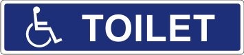 TOILET WITH DISABLED PICTO ADHESIVE LABEL RESTROOM