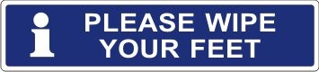 PLEASE WIPE YOUR FEET WITH PICTO ADHESIVE LABEL
