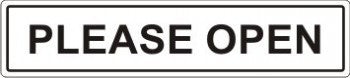 PLEASE OPEN ADHESIVE LABEL