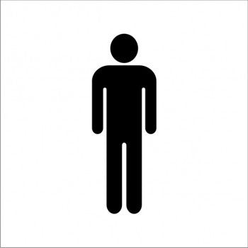 MALE PICTO ADHESIVE LABEL RESTROOM 150 X 150