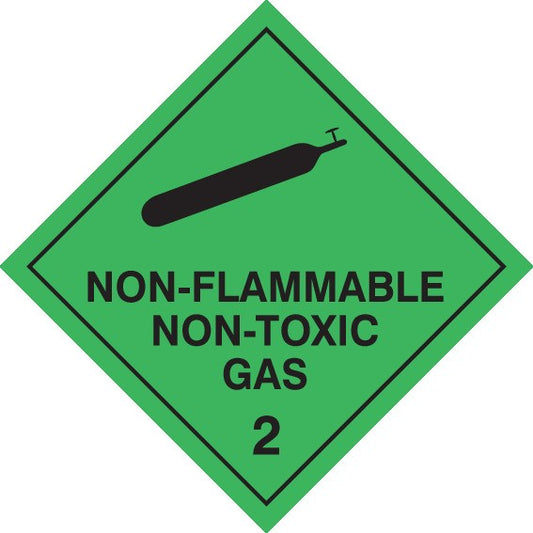 NON-FLAMMABLE NON-TOXIC GAS HAZCHEM PLACARD