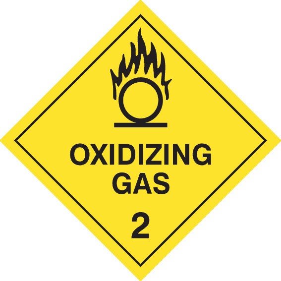 OXIDIZING GAS HAZCHEM PLACARD