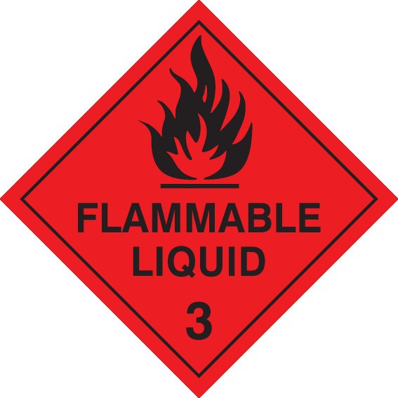 FLAMMABLE LIQUID HAZCHEM PLACARD