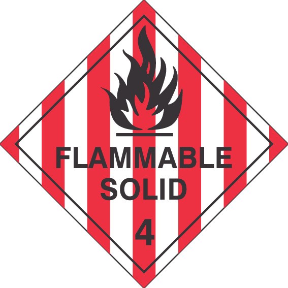 FLAMMABLE SOLID HAZCHEM PLACARD