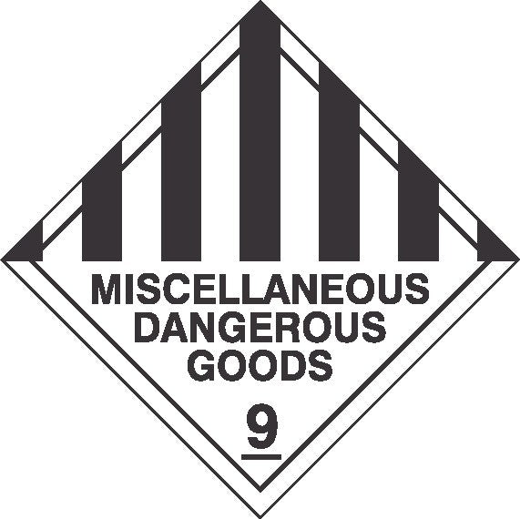 MISCELLANEOUS DANGEROUS GOODS HAZCHEM PLACARD