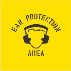 EAR PROTECTION AREA WITH PICTO STENCIL 650 X 650
