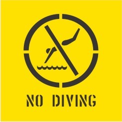 NO DIVING WITH PICTO STENCIL 650 X 650