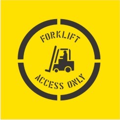 FORKLIFT ACCESS ONLY WITH PICTO STENCIL 650 X 650