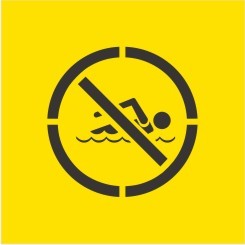 NO SWIMMING PICTO STENCIL 650 X 650