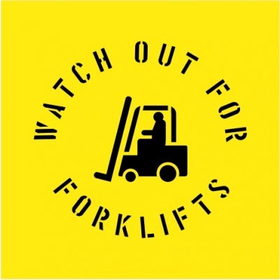 WATCH OUT FOR FORKLIFTS WITH PICTO STENCIL 650 X 650