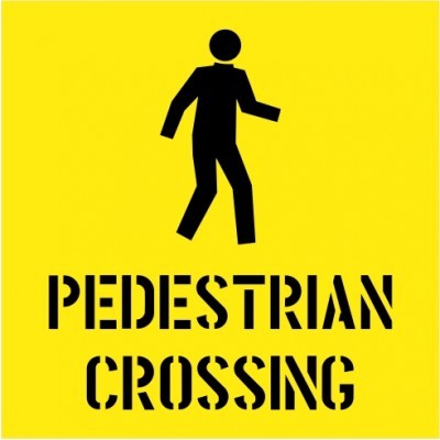 PEDESTRIAN CROSSING WITH PICTO STENCIL 650 X 650