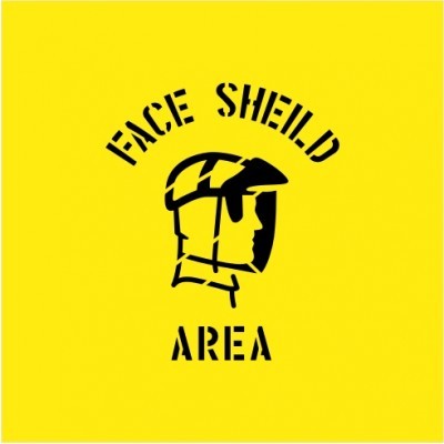 FACE SHIELD AREA WITH PICTO STENCIL 650 X 650