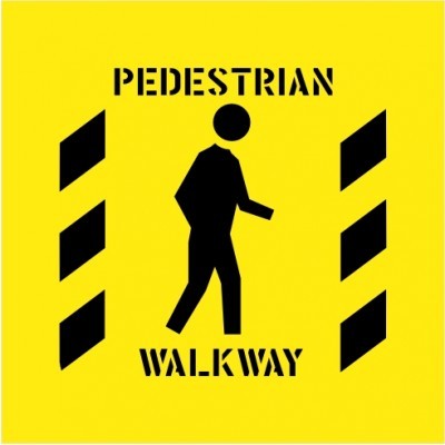 PEDESTRIAN WALKWAY WITH PICTO STENCIL 650 X 650