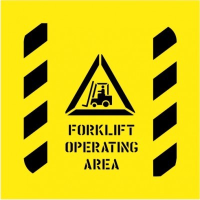 FORKLIFT OPERATING AREA WITH PICTO STENCIL 650 X 650