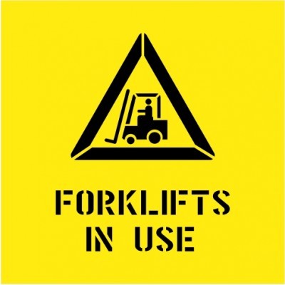 FORKLIFTS IN USE WITH PICTO STENCIL 650 X 650