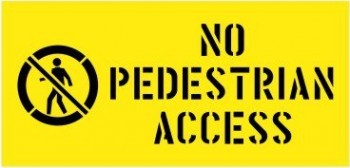 NO PEDESTRIAN ACCESS WITH PICTO CARPARK STENCIL