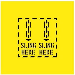 SLING HERE WITH PICTO STENCIL 300 X 300