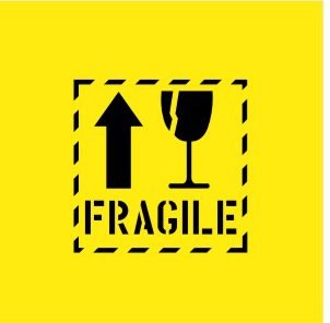 FRAGILE WITH PICTO STENCIL 300 X 300