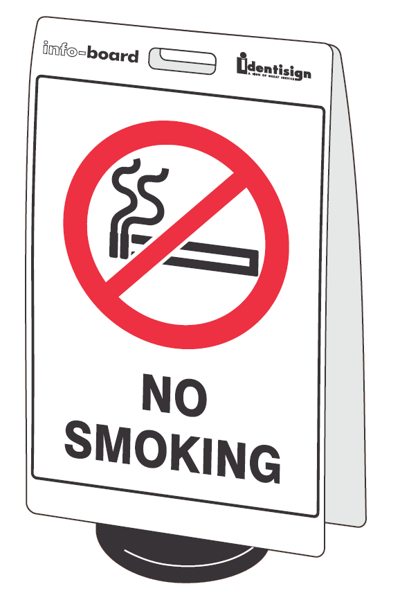 INFO-BOARD FLOOR STAND WITH RUBBER BASE NO SMOKING 450 X 720