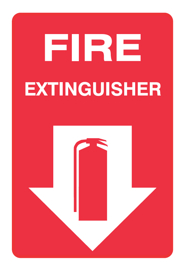 FIRE EXTINGUISHER WITH ARROW PICTO
