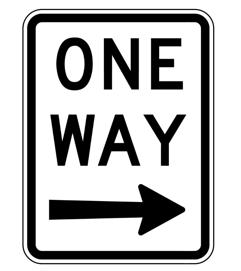 ONE WAY WITH RIGHT ARROW PICTO