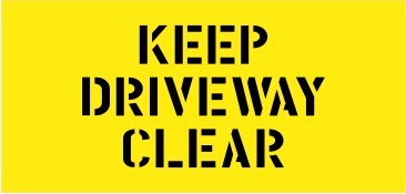 KEEP DRIVEWAY CLEAR CARPARK STENCIL