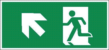 EXIT PICTO WITH TOP LEFT ARROW